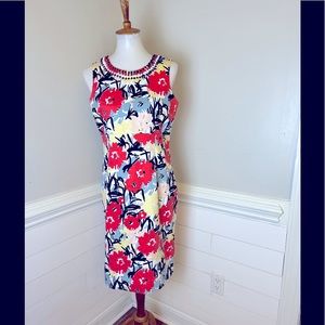 Chadwicks Bold Floral Print Dress 8 FREE SHIP